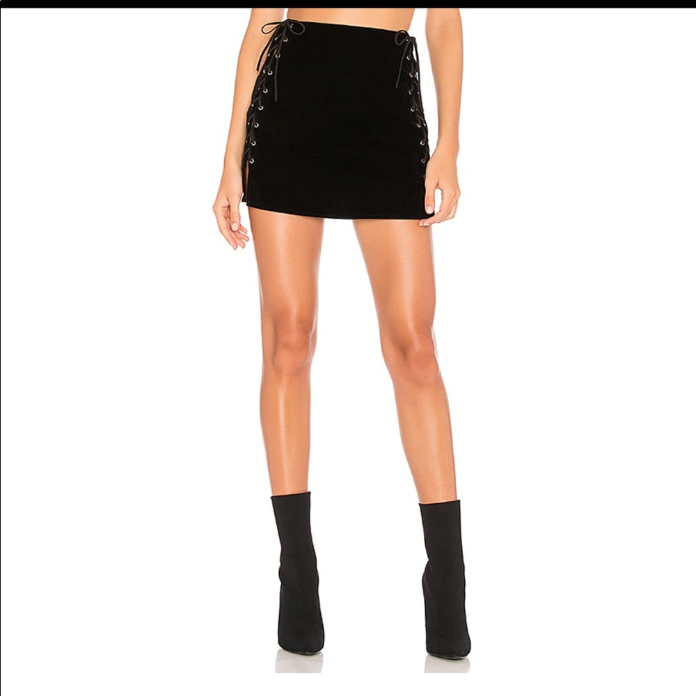 Worn Once! By The Way Velvet Lace Up Skirt in XS